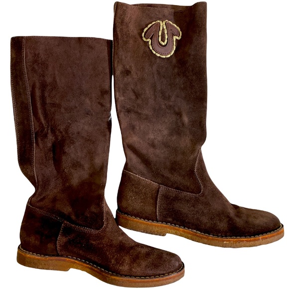 True Religion Shoes - True Religion Brown Abbey Horseshoe Boots SIZE 7